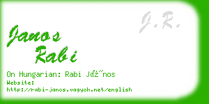 janos rabi business card